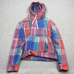 Polo Ralph Lauren Hoodie Women's Medium Colorful Madras French Terry Sweatshirt